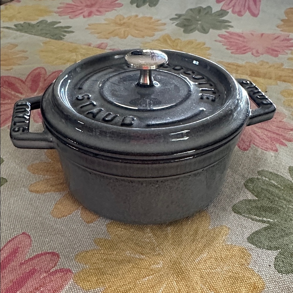 STAUB CAST IRON French Mini Cocotte Round Dutch Oven, Graphite Grey